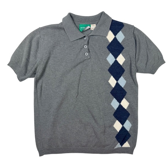 Liz Claiborne Tops - Liz Claiborne LizGolf 90's Vintage Polo Sweater Womens M Grey Good Argyle